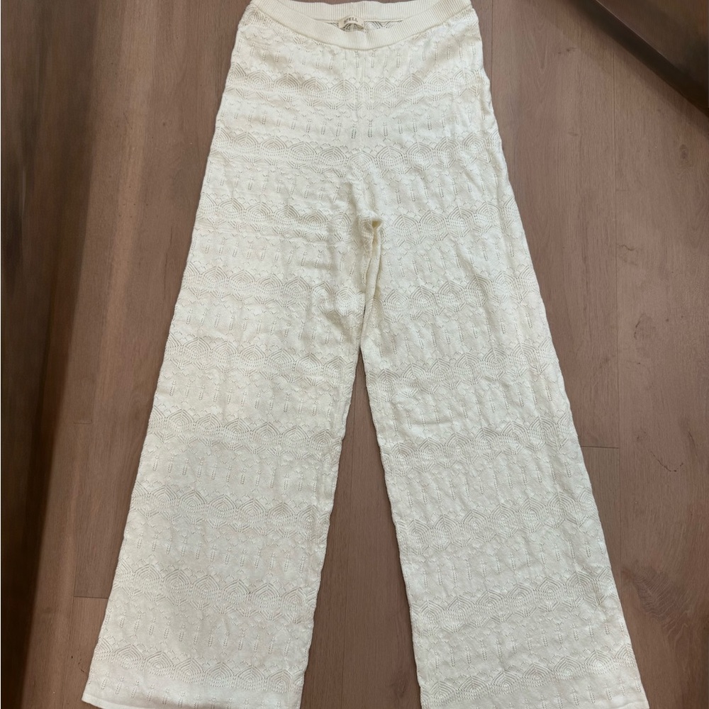 SPELL Cream Lace Wide-Leg Pants never worn